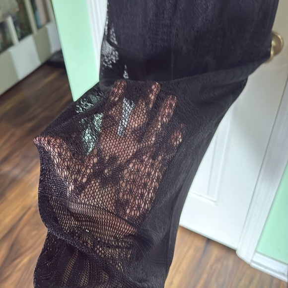 Metamorphosis Vintage 90s Black Crochet Maxi Dress Size Medium Goth Grunge - Picture 10 of 10